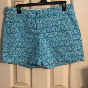 Crown & Ivy Blue Elephant Print Shorts SIZE 6.